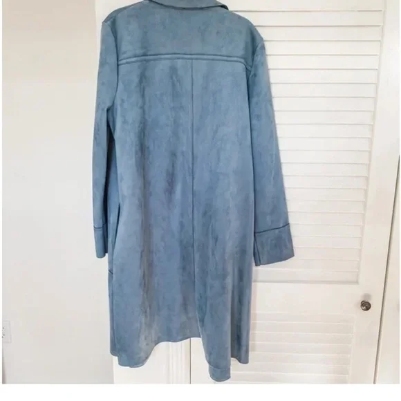 Zara Light Blue Trench Coat - Picture 3 of 3